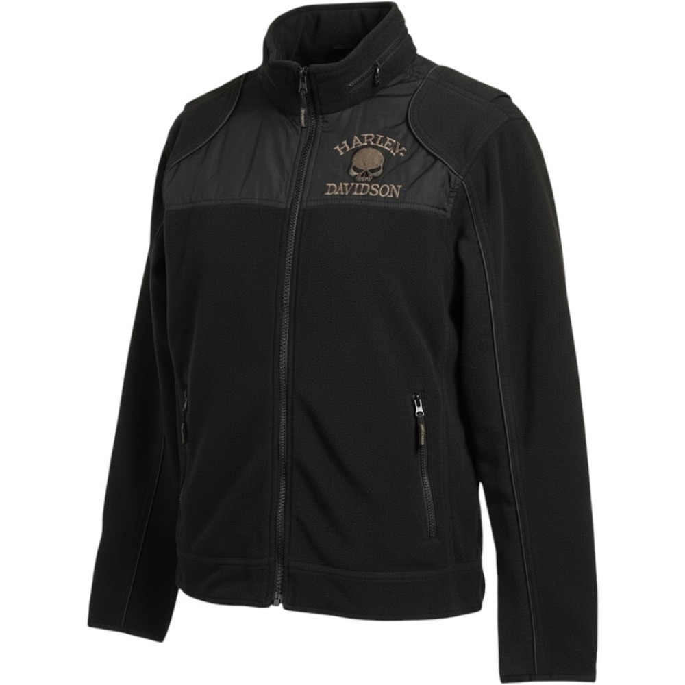 Harley-Davidson Willie G Skull Fleece Jacket Black Full Zip Womens Medium